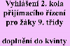 2. kolo pÅ™ijÃ­macÃ­ho Å™Ã­zenÃ­ - pro Å¾Ã¡ky 9. tÅ™Ã­dy - doplnÄ›nÃ­ do kvinty